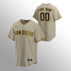 Men's San Diego Padres Custom #00 Sand Brown 2020 Replica Alternate Jersey