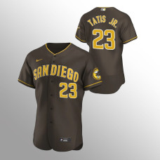 Men's San Diego Padres Fernando Tatis Jr. #23 Brown 2020 Authentic Road Jersey