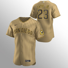 Men's San Diego Padres Fernando Tatis Jr. #23 Tan Brown Authentic Alternate Jersey