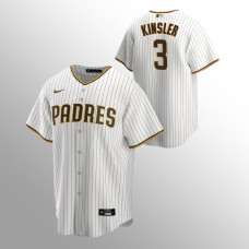 Men's San Diego Padres Ian Kinsler #3 White Brown Replica Home Jersey