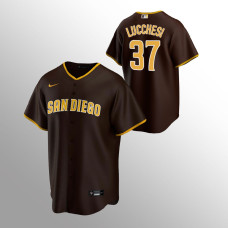 Men's San Diego Padres Joey Lucchesi #37 Brown Replica Road Jersey