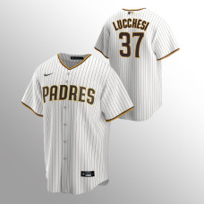 Men's San Diego Padres Joey Lucchesi #37 White Brown Replica Home Jersey