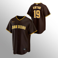 Men's San Diego Padres Tony Gwynn #19 Brown Replica Road Jersey