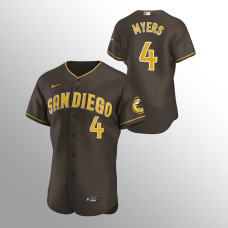 Men's San Diego Padres Wil Myers #4 Brown 2020 Authentic Road Jersey