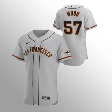 San Francisco Giants Alex Wood Gray Authentic Road Jersey