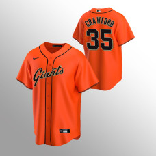 Men's San Francisco Giants Brandon Crawford #35 Orange 2020 Replica Alternate Jersey