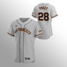 Men's San Francisco Giants Buster Posey Authentic Gray 2020 Road Jersey