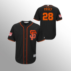 Men's San Francisco Giants #28 Black Buster Posey 2019 Spring Training Cool Base Majestic Jersey