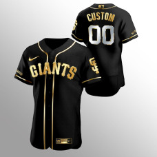 Men's San Francisco Giants Custom Golden Edition Black Authentic Jersey