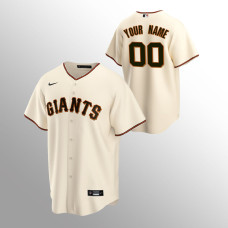 Men's San Francisco Giants Custom #00 Cream Replica Home Jersey
