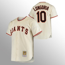 Men's San Francisco Giants Evan Longoria #10 Cream Home 1954 Authentic Cooperstown Collection Jersey