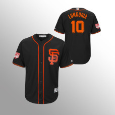 Men's San Francisco Giants #10 Black Evan Longoria 2019 Spring Training Cool Base Majestic Jersey