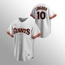 Men's San Francisco Giants #10 Evan Longoria White Home Cooperstown Collection Jersey