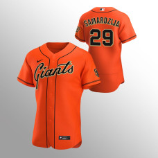 Men's San Francisco Giants Jeff Samardzija #29 Orange Authentic Alternate Jersey