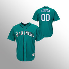 Men's Seattle Mariners Custom #00 Aqua Cool Base Alternate Player Jersey