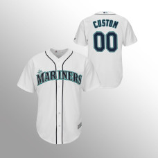 Men's Seattle Mariners Custom #00 White Cool Base Home Jersey