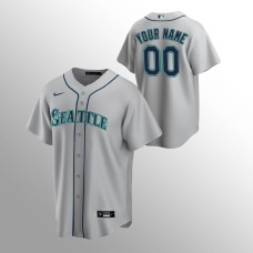 Men's Seattle Mariners Custom #00 Gray Replica Road Jersey