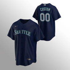 Men's Seattle Mariners Custom #00 Navy Replica Alternate Jersey