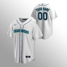 Men's Seattle Mariners Custom #00 White Replica Home Jersey