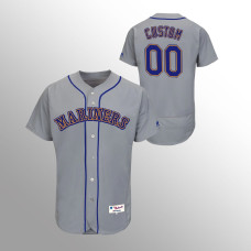 Men's Seattle Mariners Custom #00 Gray 1989 Turn Back the Clock Authentic Jersey