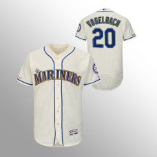 Men's Seattle Mariners Daniel Vogelbach #20 Cream Flex Base Authentic Collection Player Jersey