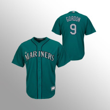 Men's Seattle Mariners #9 Dee Gordon Aqua Replica Alternate Cooperstown Collection Jersey