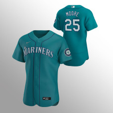 Seattle Mariners Dylan Moore Aqua Authentic Alternate Jersey