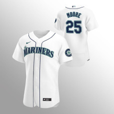 Seattle Mariners Dylan Moore White Authentic Home Jersey