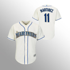 Men's Seattle Mariners Edgar Martinez #11 Cream Cool Base Alternate Jersey