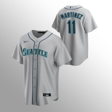 Men's Seattle Mariners Edgar Martinez #11 Gray Replica Road Jersey