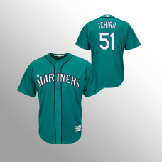 Men's Seattle Mariners Ichiro Suzuki #51 Aqua Cool Base Alternate Player Jersey