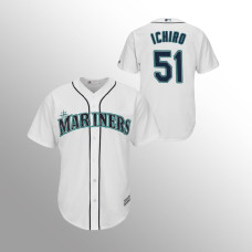 Men's Seattle Mariners Ichiro Suzuki #51 White Cool Base Home Jersey