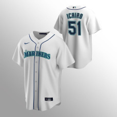 Men's Seattle Mariners Ichiro Suzuki #51 White Replica Home Jersey