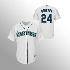 Men's Seattle Mariners Ken Griffey Jr. #24 White Cool Base Home Jersey