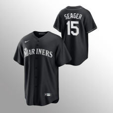 Kyle Seager Seattle Mariners Black White 2021 All Black Fashion Replica Jersey