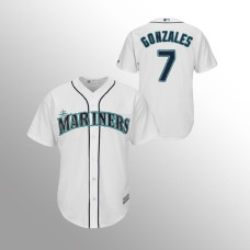 Men's Seattle Mariners Marco Gonzales #7 White Cool Base Home Jersey