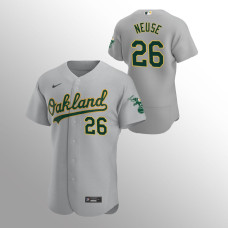 Oakland Athletics #26 Sheldon Neuse Gray Authentic Road Jersey