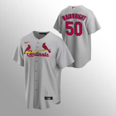 Men's St. Louis Cardinals Adam Wainwright #50 Gray Replica Road Jersey