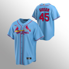 Men's St. Louis Cardinals Bob Gibson #45 Light Blue Replica Alternate Jersey