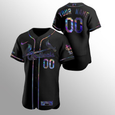 Custom St. Louis Cardinals Black Authentic Holographic Golden Edition Jersey