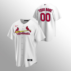 Men's St. Louis Cardinals Custom #00 White Replica Home Jersey