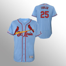 Men's St. Louis Cardinals #25 Blue Dexter Fowler MLB 150th Anniversary Patch Flex Base Majestic Alternate Jersey