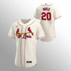 Men's St. Louis Cardinals Lou Brock Authentic Cream 2020 Alternate Team Jersey