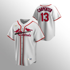 Men's St. Louis Cardinals Matt Carpenter #13 White Cooperstown Collection Home Jersey
