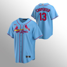 Men's St. Louis Cardinals Matt Carpenter #13 Light Blue Replica Alternate Jersey