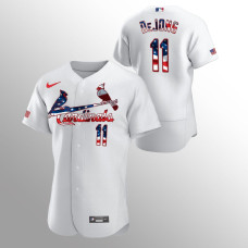 Men's St. Louis Cardinals #11 Paul DeJong 2020 Stars & Stripes 4th of July White Jersey