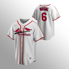 Men's St. Louis Cardinals Stan Musial #6 White Cooperstown Collection Home Jersey