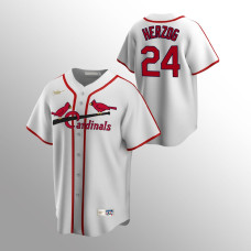 Men's St. Louis Cardinals Whitey Herzog #24 White Cooperstown Collection Home Jersey