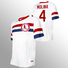 St. Louis Cardinals Yadier Molina White Cooperstown Collection V-Neck Jersey