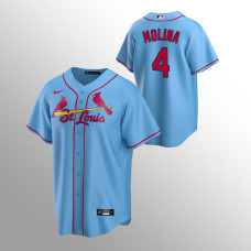 Men's St. Louis Cardinals Yadier Molina #4 Light Blue Replica Alternate Jersey